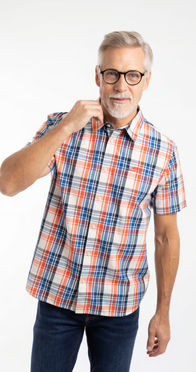 Judd Short Sleeve Light Cream Check Shirt