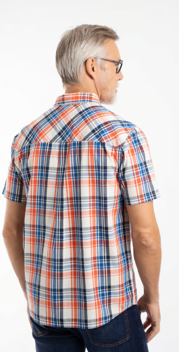 Weird Fish Judd Short Sleeve Check Shirt Light Cream