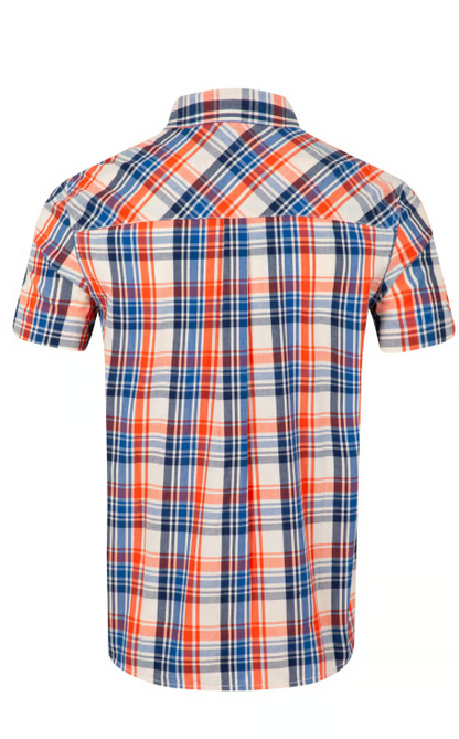 Weird Fish Judd Short Sleeve Check Shirt Light Cream