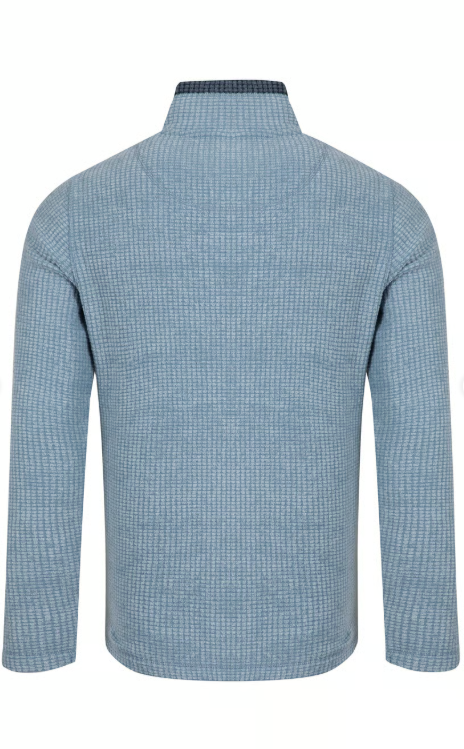 Weird Fish Shires Full Zip Grid Fleece Light Blue