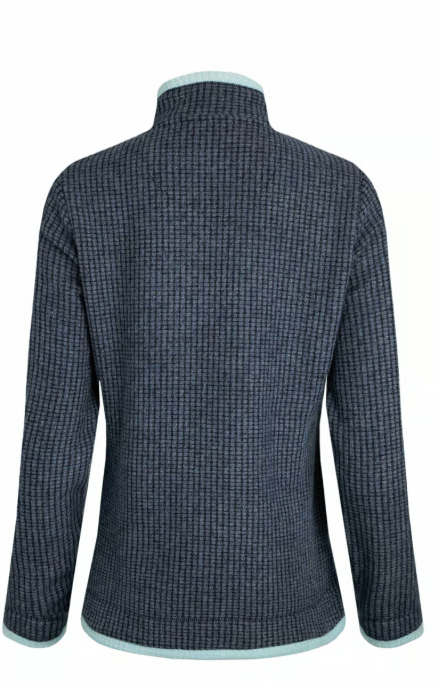 Weird Fish Ariana Full Zip Rich Grid Fleece Navy