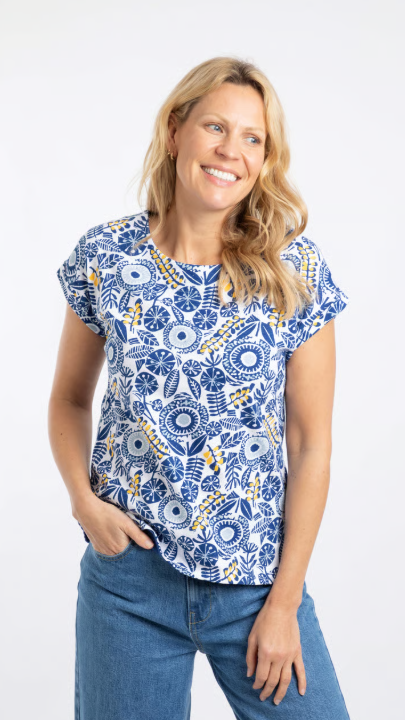 Paw Paw Printed Blue Sapphire Jersey T-Shirt