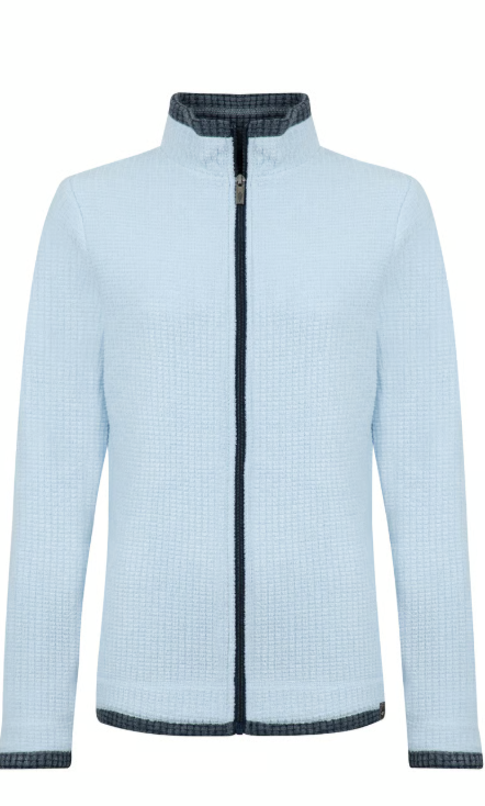 Ariana Full Zip Cool Blue Grid Fleece