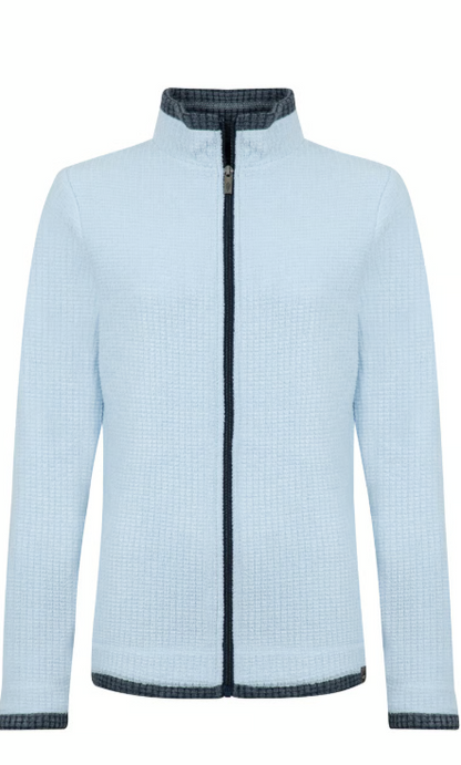 Ariana Full Zip Cool Blue Grid Fleece