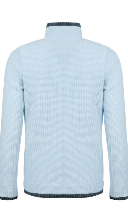 Ariana Full Zip Cool Blue Grid Fleece
