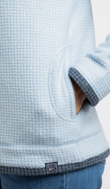 Ariana Full Zip Cool Blue Grid Fleece