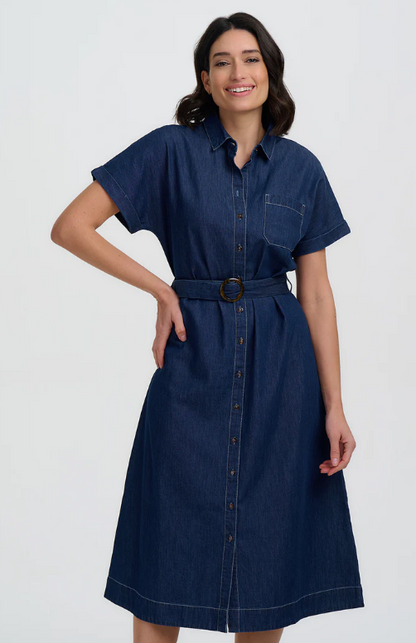 Sugarhill Brighton Lourdes Midi Shirt Dress Navy