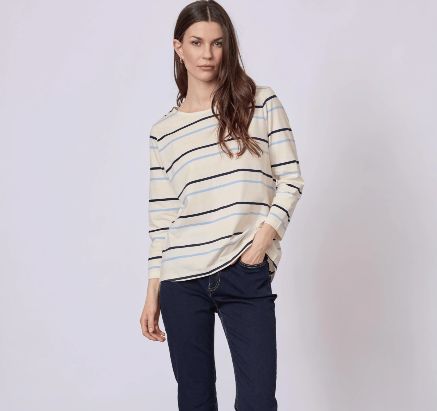 RedGreen Croco Stripe T-shirt Blue