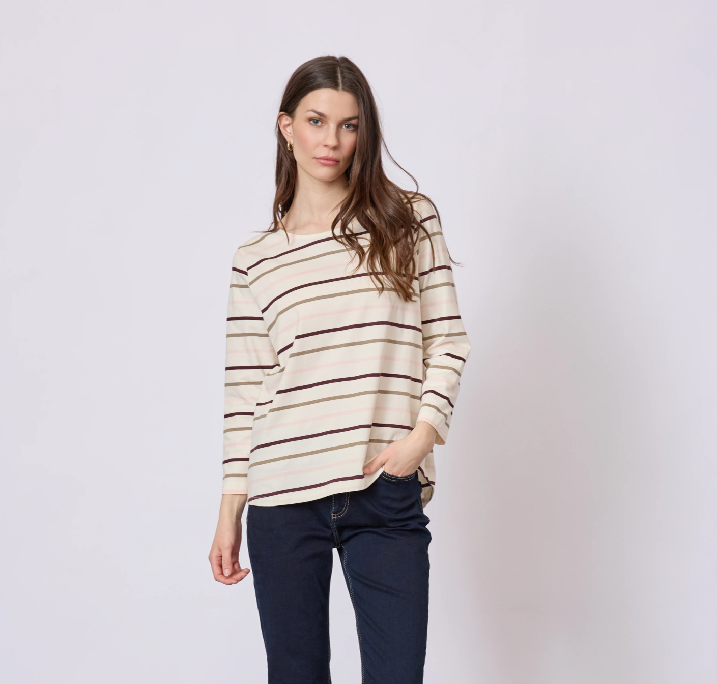RedGreen Croco Stripe T-shirt Rose