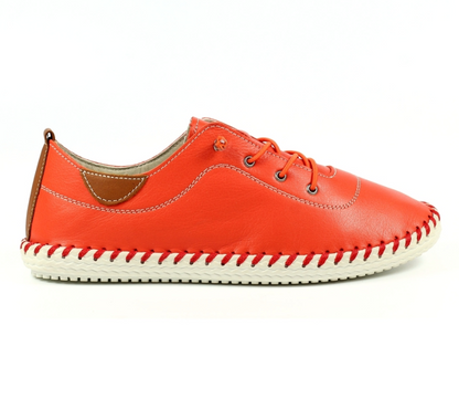 Lunar Shoes St Ives Plimsolls Orange