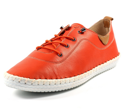 Lunar Shoes St Ives Plimsolls Orange