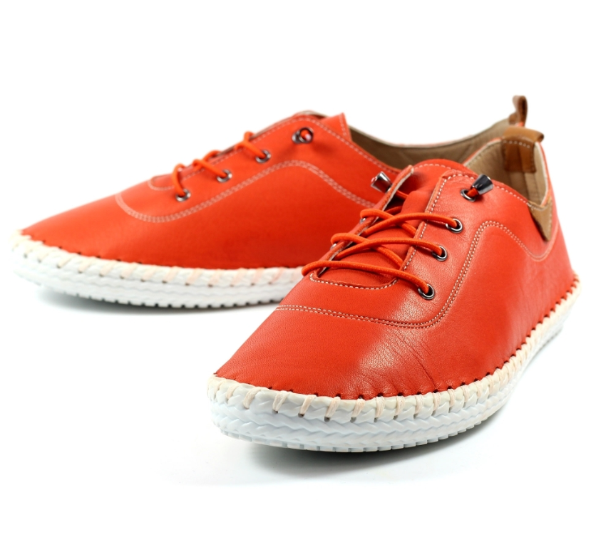 Lunar Shoes St Ives Plimsolls Orange