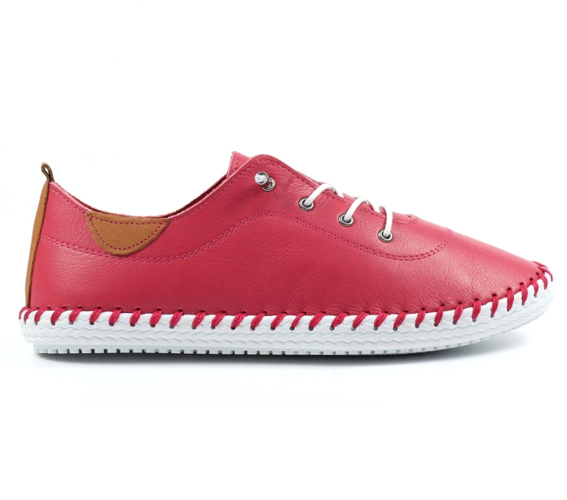 Lunar Shoes St Ives Plimsolls Raspberry