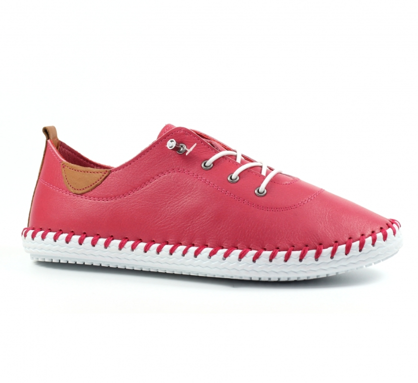 Lunar Shoes St Ives Plimsolls Raspberry