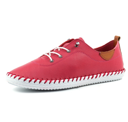 Lunar Shoes St Ives Plimsolls Raspberry
