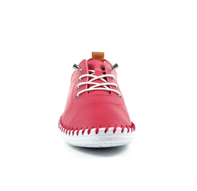 Lunar Shoes St Ives Plimsolls Raspberry