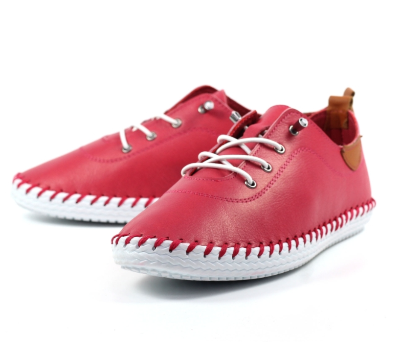 Lunar Shoes St Ives Plimsolls Raspberry