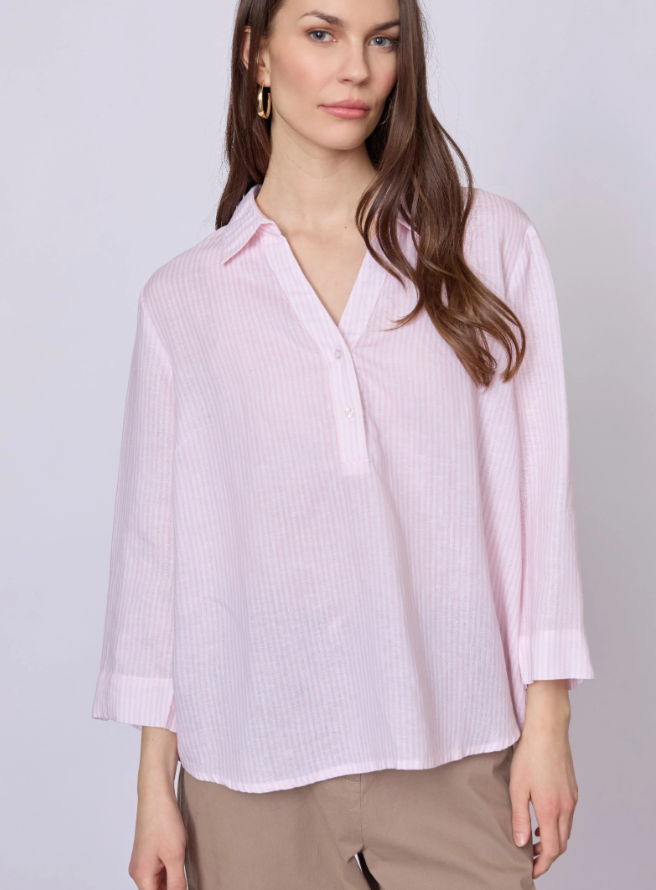 RedGreen Annika Stripe Blouse Rose