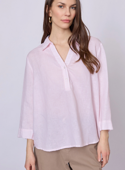 RedGreen Annika Stripe Blouse Rose
