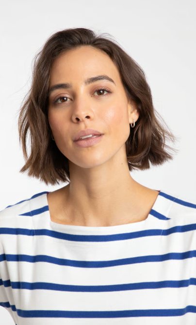 Weird Fish Bowe Striped Jersey T-Shirt Mazarine Blue
