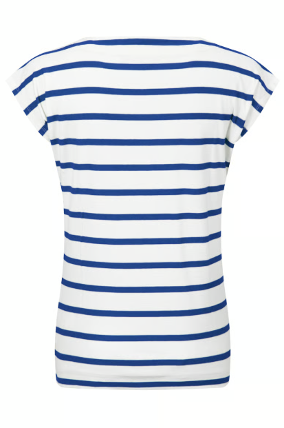 Weird Fish Bowe Striped Jersey T-Shirt Mazarine Blue