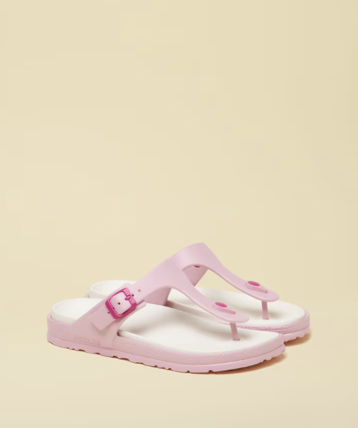 Joules Soleil Buckle Flip Flops Pink