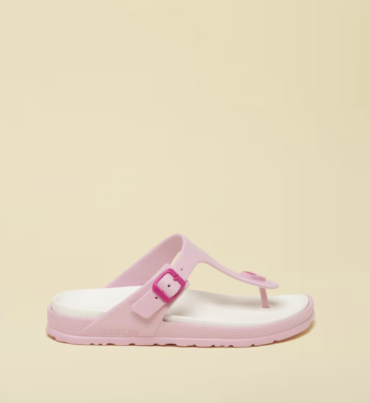 Joules Soleil Buckle Flip Flops Pink