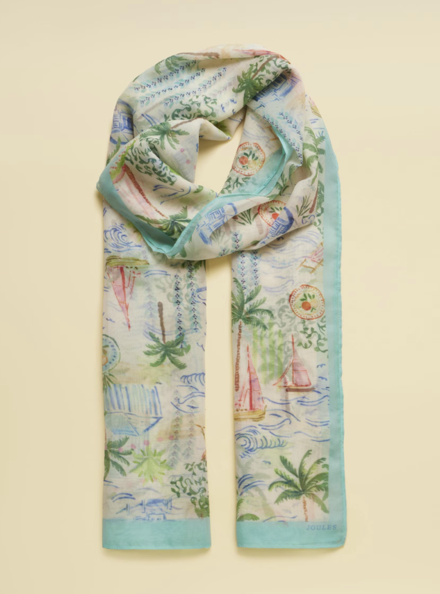 Joules Abberton Palm Print Printed Scarf