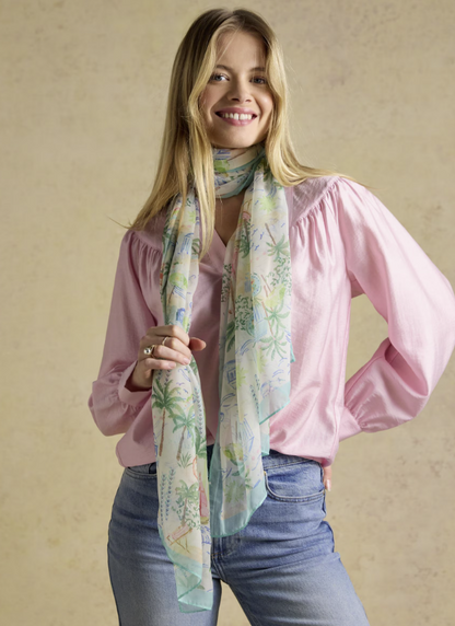Joules Abberton Palm Print Printed Scarf