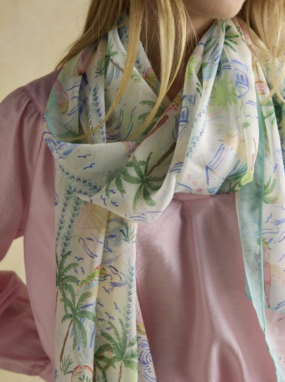 Joules Abberton Palm Print Printed Scarf