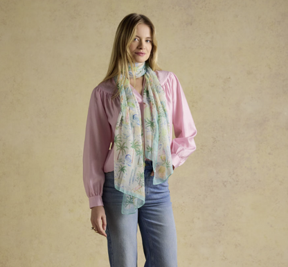 Joules Abberton Palm Print Printed Scarf