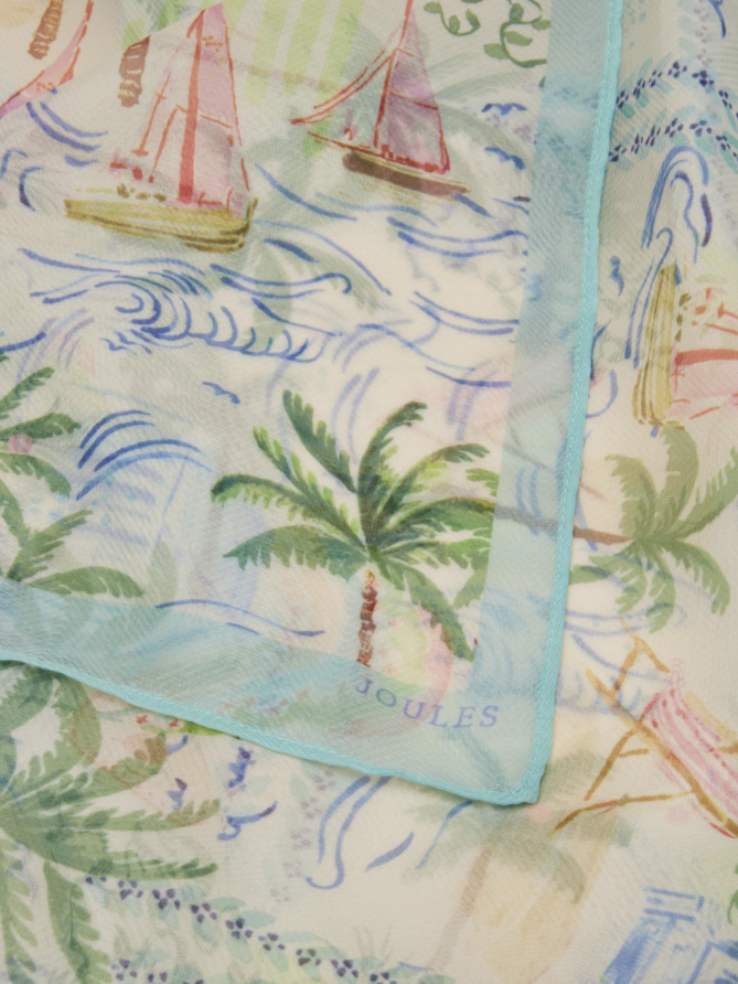 Joules Abberton Palm Print Printed Scarf