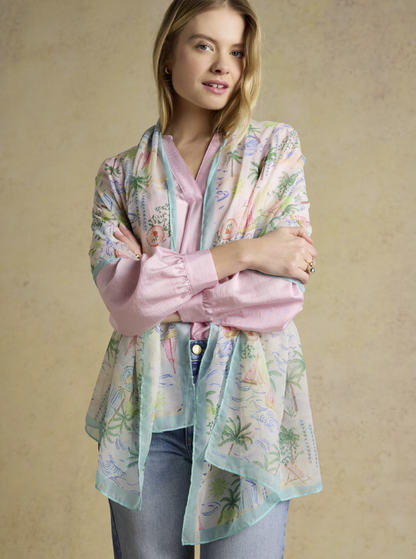 Joules Abberton Palm Print Printed Scarf