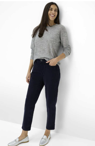 Brax Mary Corduroy Trousers Navy