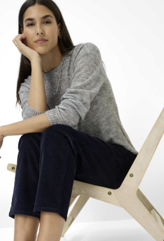 Brax Mary Corduroy Trousers Navy