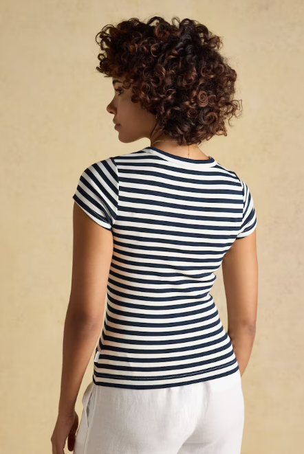 Joules Sophie Fitted Top Navy Striped