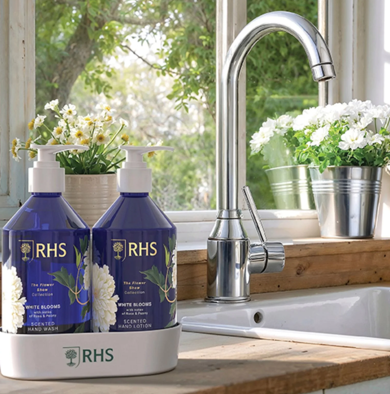The Somerset Toiletry Co. RHS The Flower Show Collection Hand Care Caddy White Blooms