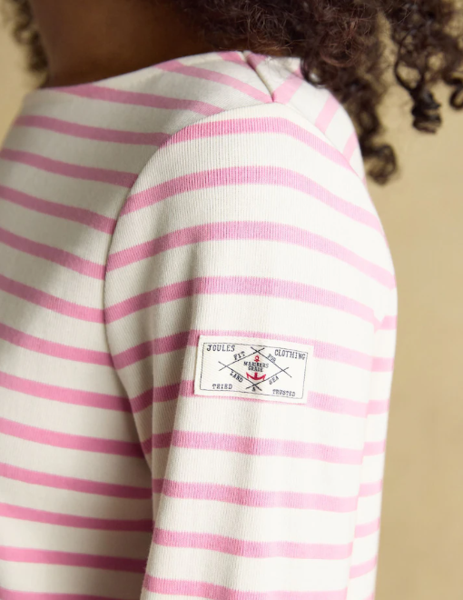Joules Harbour Stripe Breton Top Pink