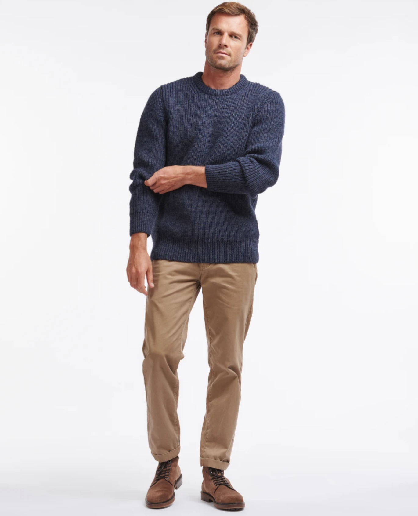 Barbour New Tyne Crew Neck Sweater Denim