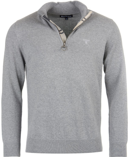 Barbour Cotton Half Zip Sweater Grey Marl
