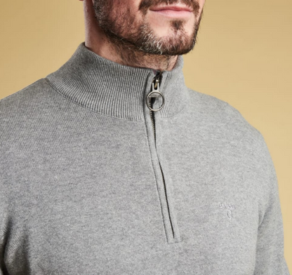 Barbour Cotton Half Zip Sweater Grey Marl