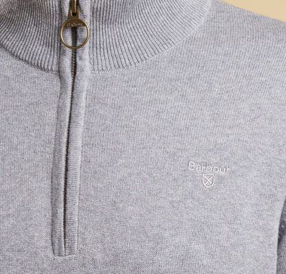 Barbour Cotton Half Zip Sweater Grey Marl