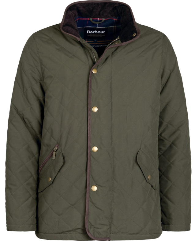 Barbour Waterproof Shoveler Quilted Jacket Dark Olive
