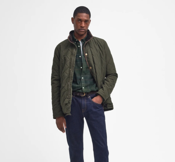 Barbour Waterproof Shoveler Quilted Jacket Dark Olive