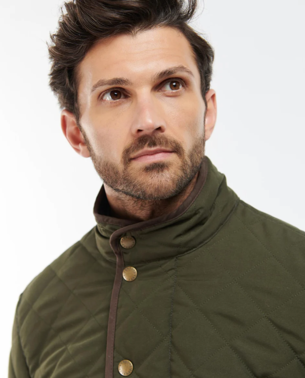 Barbour Waterproof Shoveler Quilted Jacket Dark Olive