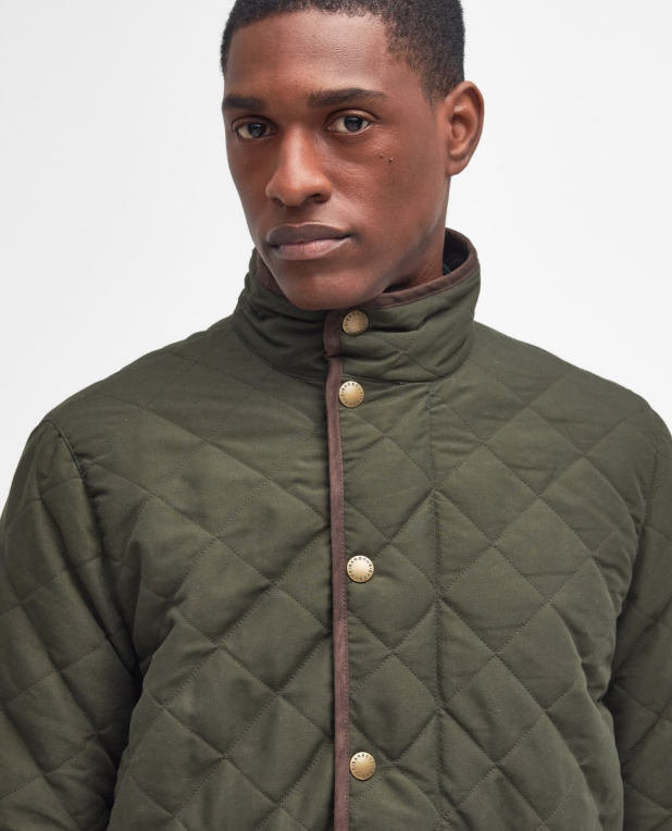 Barbour Waterproof Shoveler Quilted Jacket Dark Olive