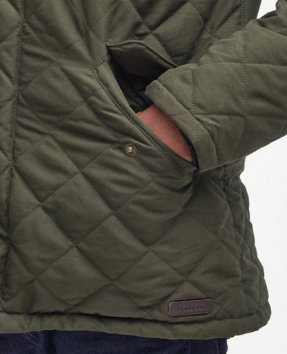 Barbour Waterproof Shoveler Quilted Jacket Dark Olive