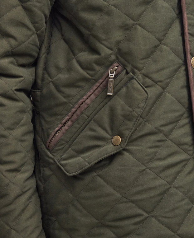 Barbour Waterproof Shoveler Quilted Jacket Dark Olive