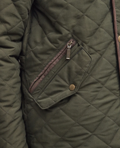 Barbour Waterproof Shoveler Quilted Jacket Dark Olive