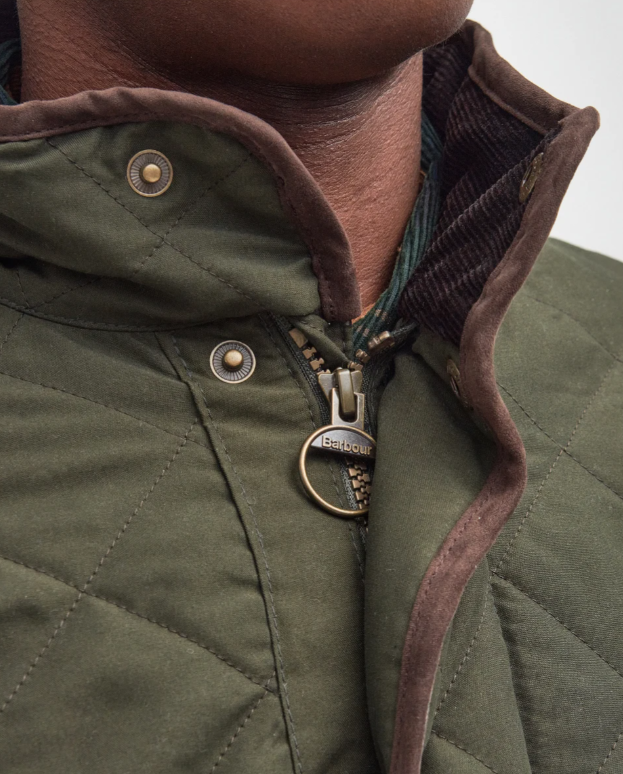Barbour Waterproof Shoveler Quilted Jacket Dark Olive